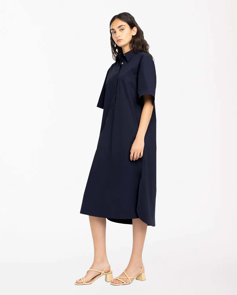 Robe chemise midi en coton bio