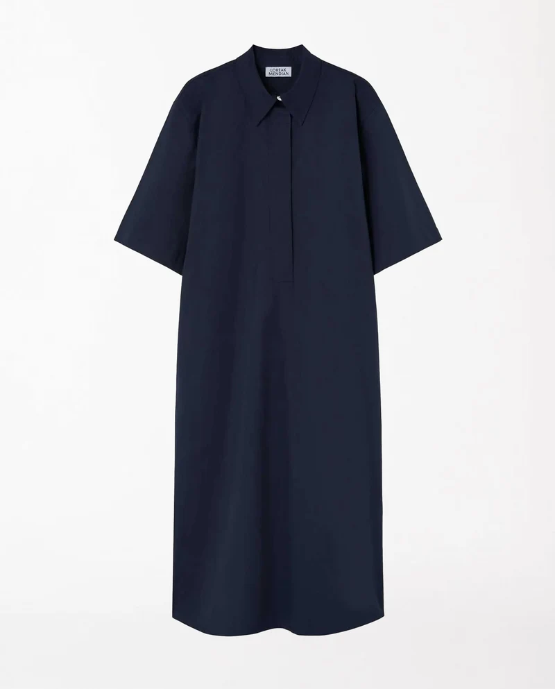 Robe chemise midi en coton bio