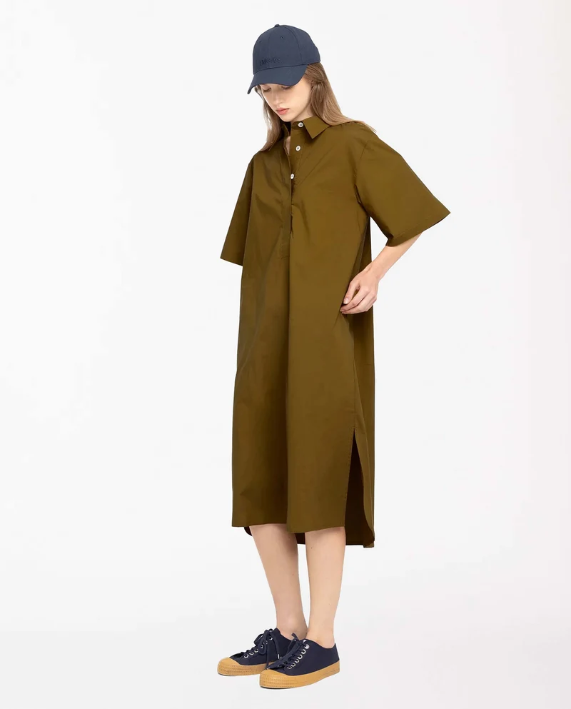 Robe chemise midi en coton bio