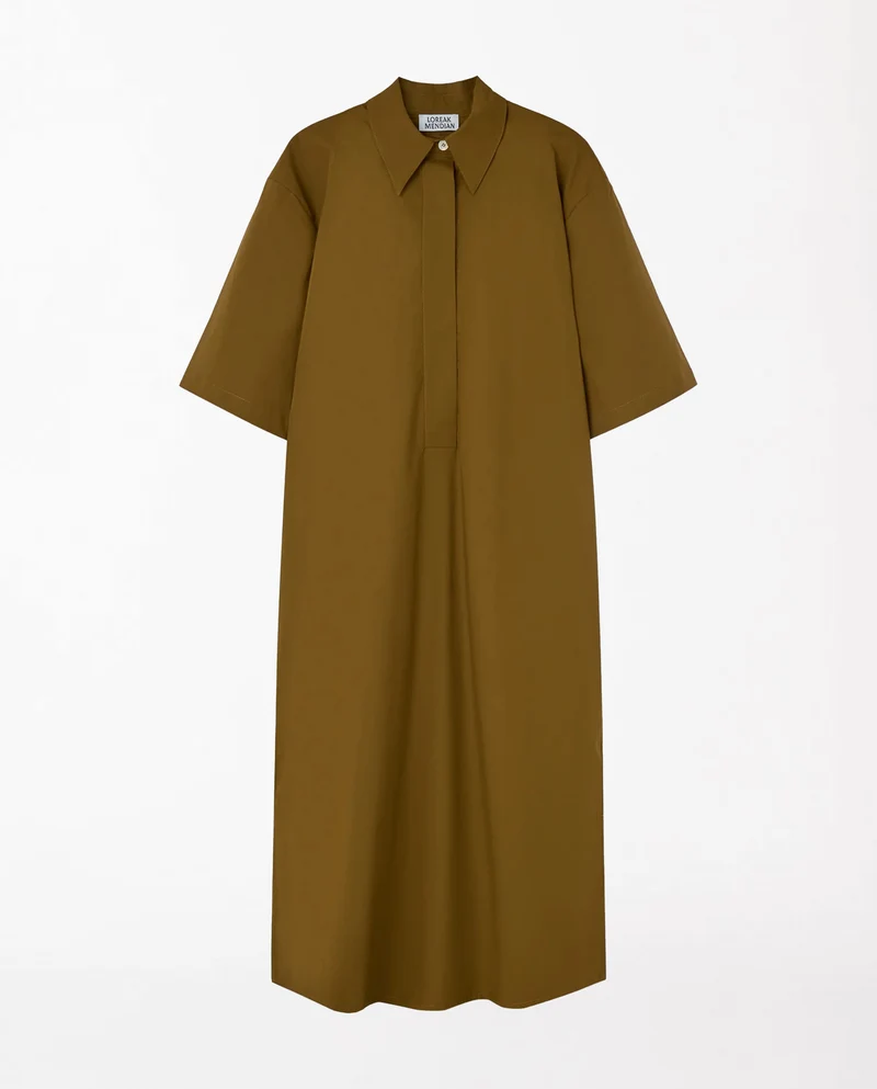 Robe chemise midi en coton bio