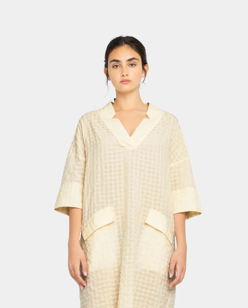 Robe en coton bio gauffré
