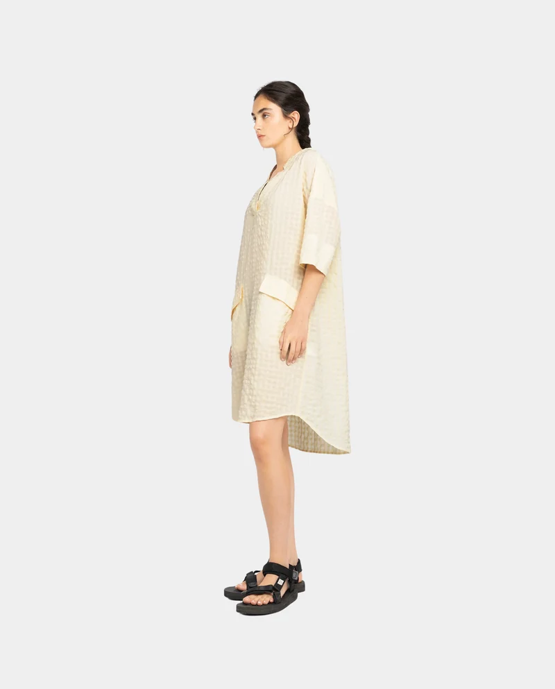 Robe en coton bio gauffré