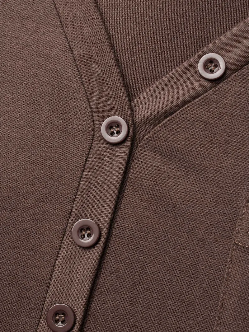 V-Neck Half Placket Vest