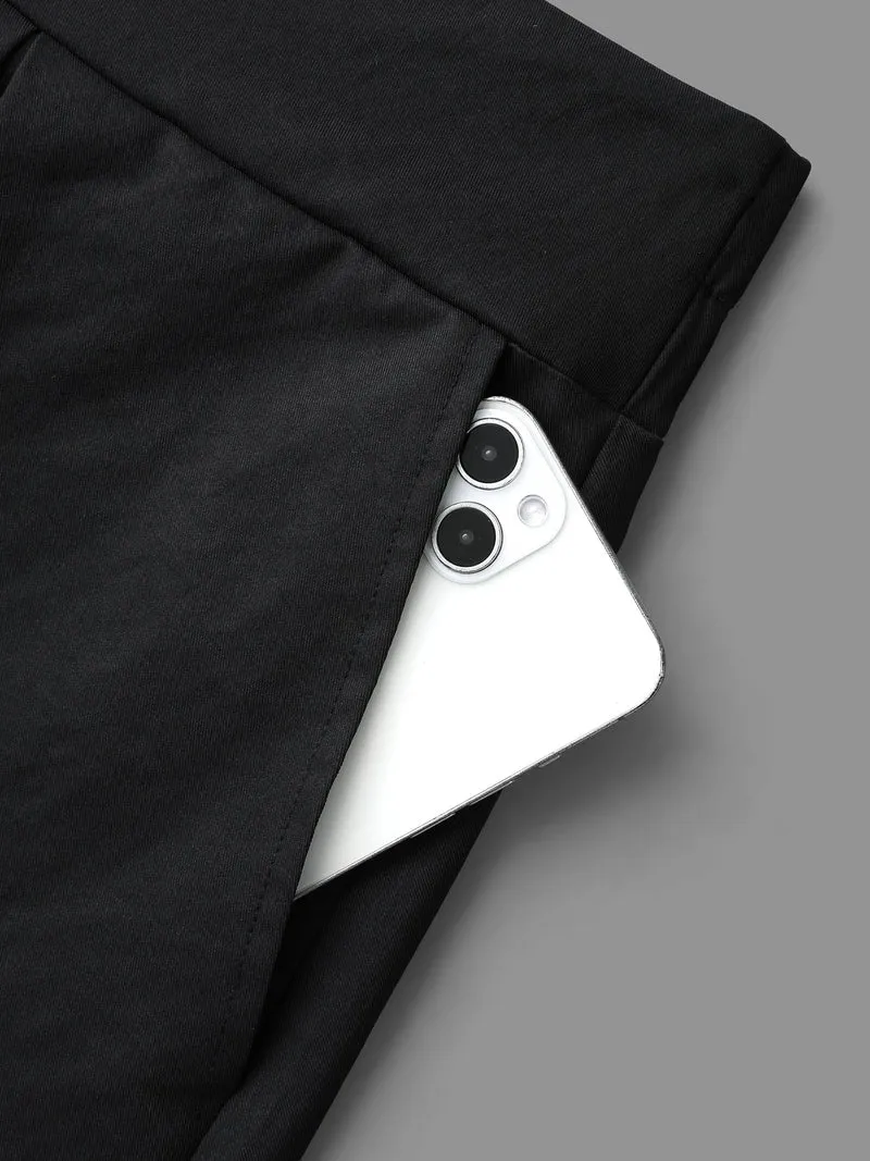 Elastic Waist Fastener Pleated Skirt