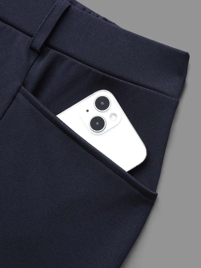 Mid Rise Button Detail Bootcut Pants