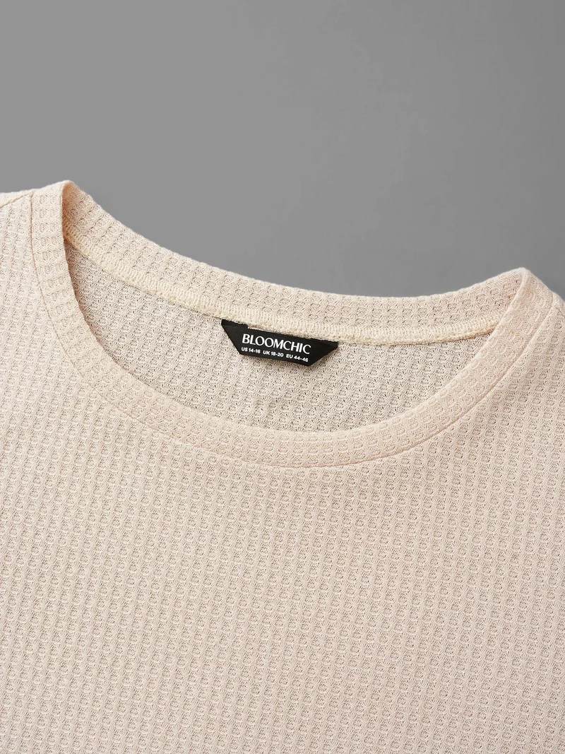 Textured Patchwork Lace Panel T-shirt
