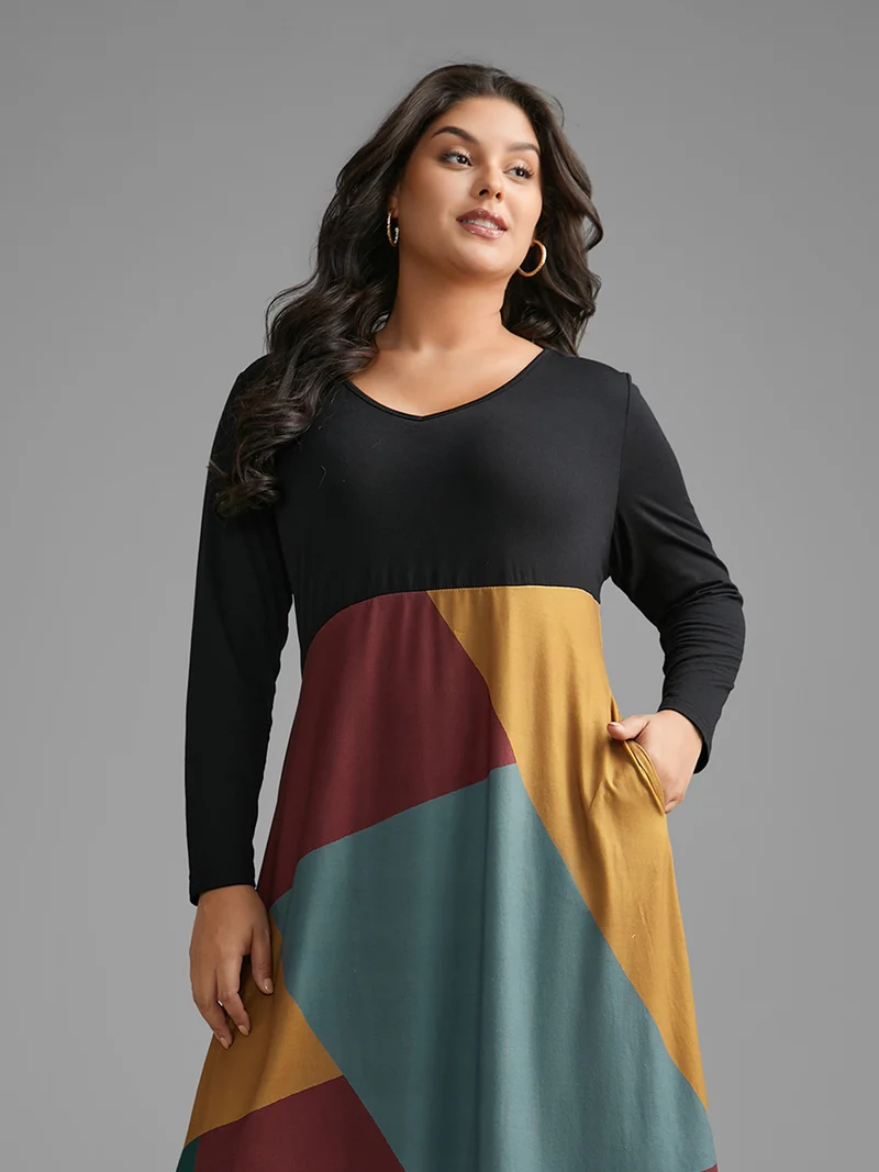 Supersoft Essentials Colorblock Contrast Midi Dress