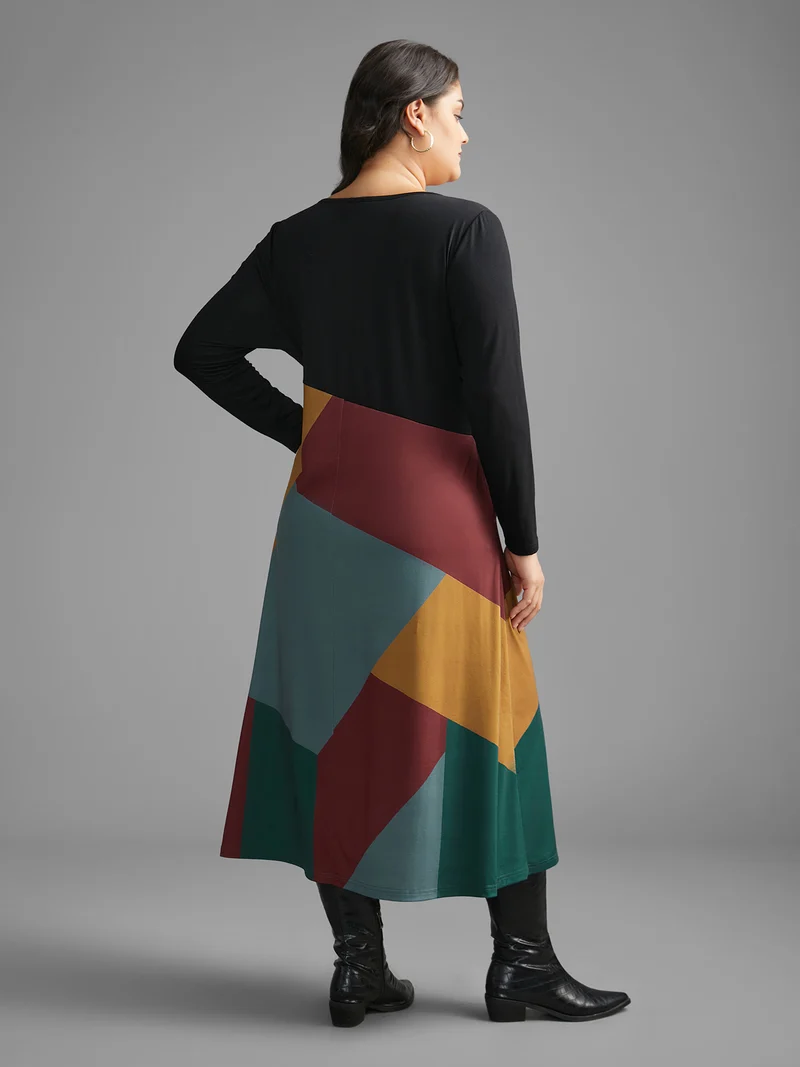 Supersoft Essentials Colorblock Contrast Midi Dress