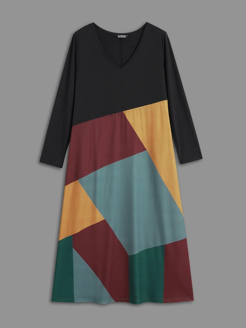 Supersoft Essentials Colorblock Contrast Midi Dress