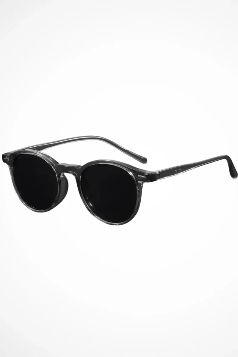 Unisex Lightweight Plastic Round Sunglasses | Sleek Minimalist Retro Shades
