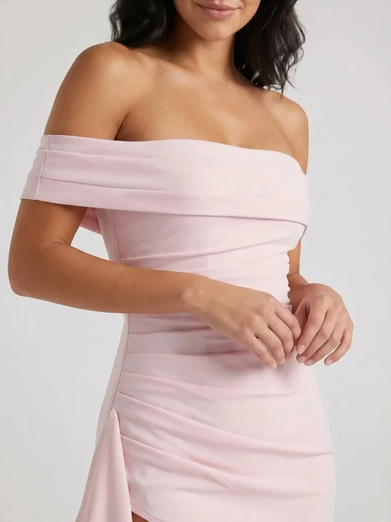 Women's Soft Fabric Maxi Dress | Alluring Off-Shoulder Design with Bold Slit