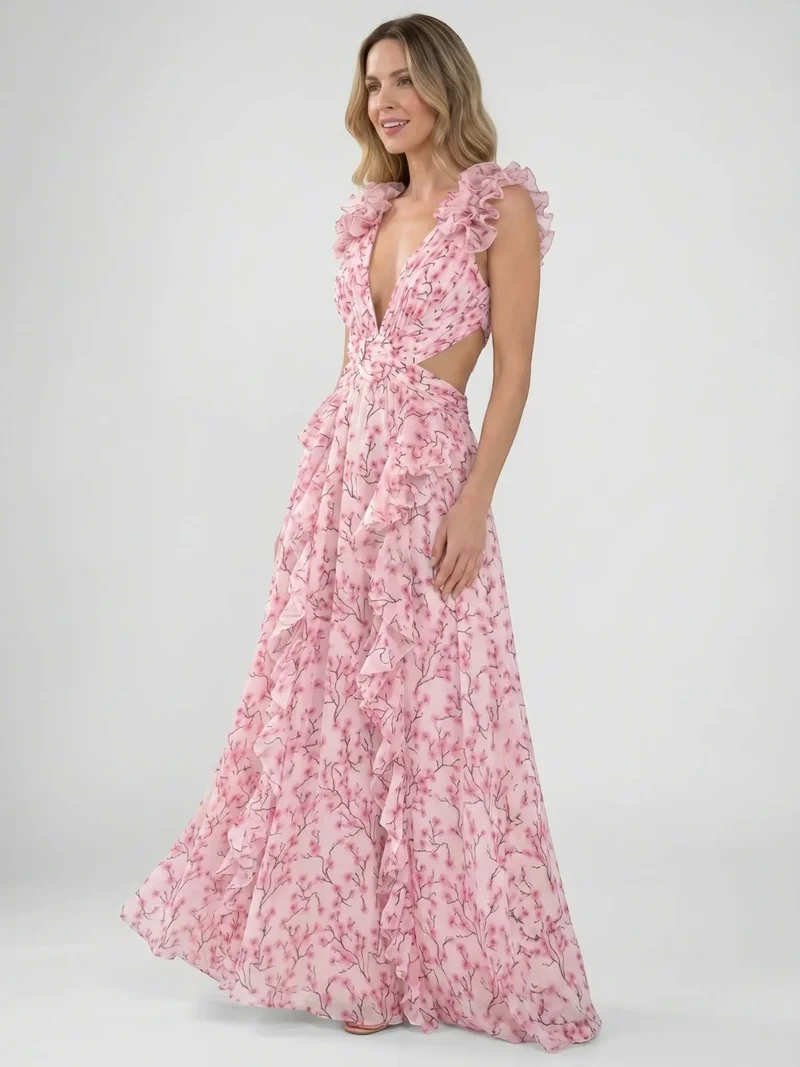 Women's Floral Maxi Dress | Lightweight Sleeveless Summer Gown
