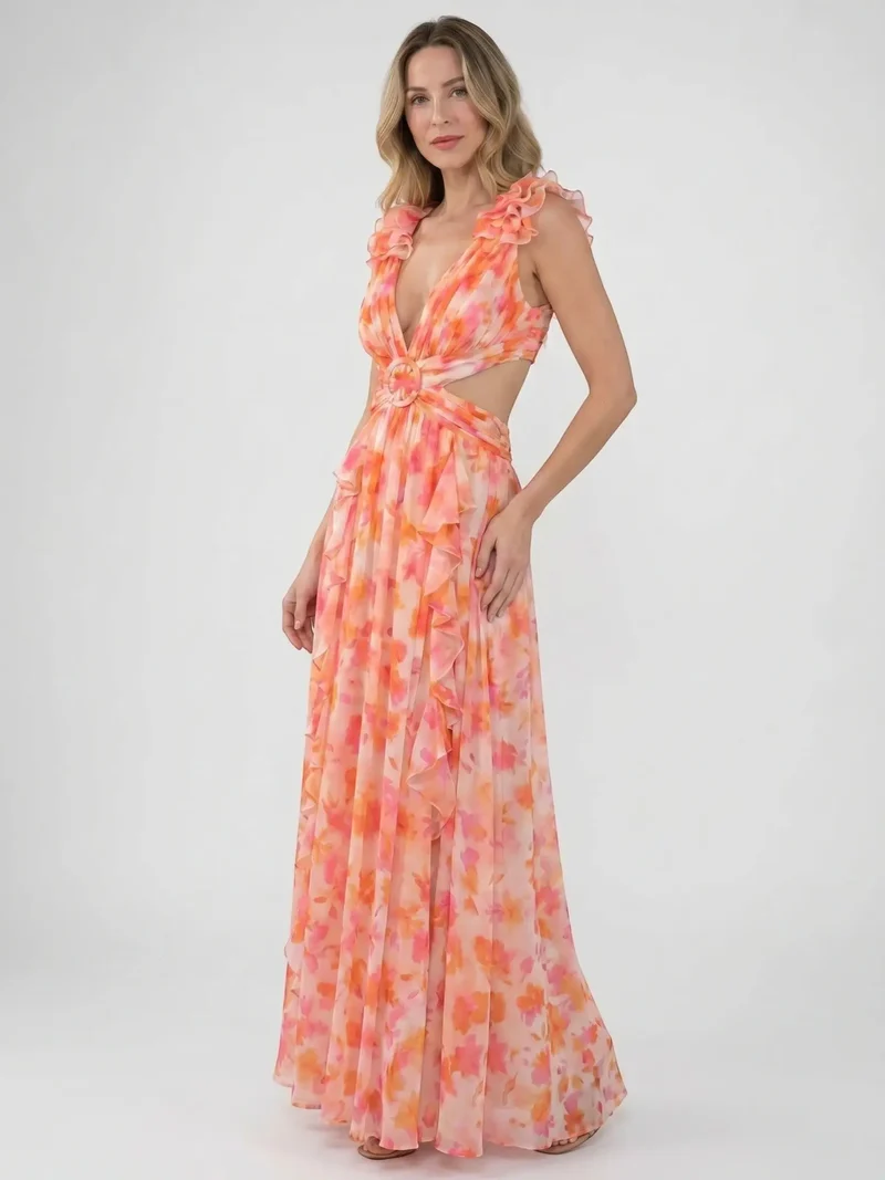 Women's Floral Maxi Dress | Lightweight Sleeveless Summer Gown