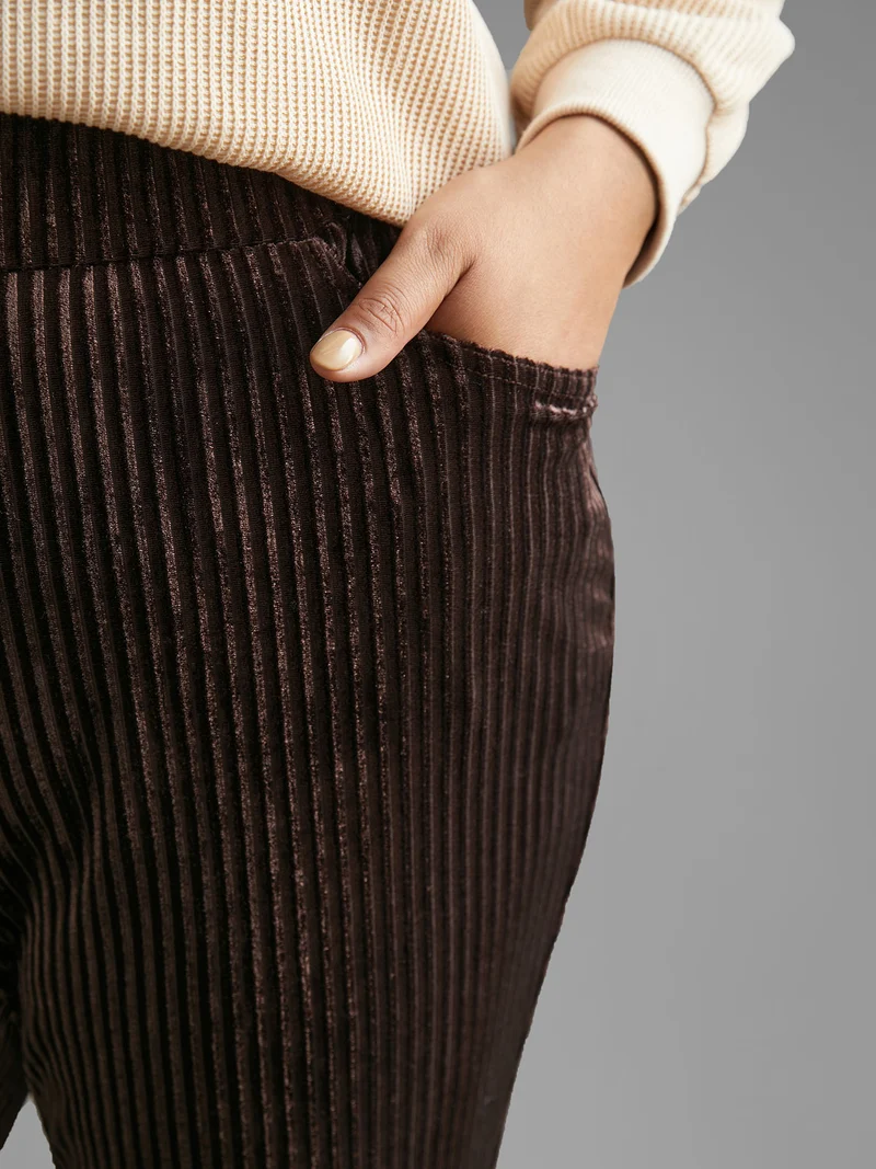 Plain Velvet Stretchy Bootcut Pants