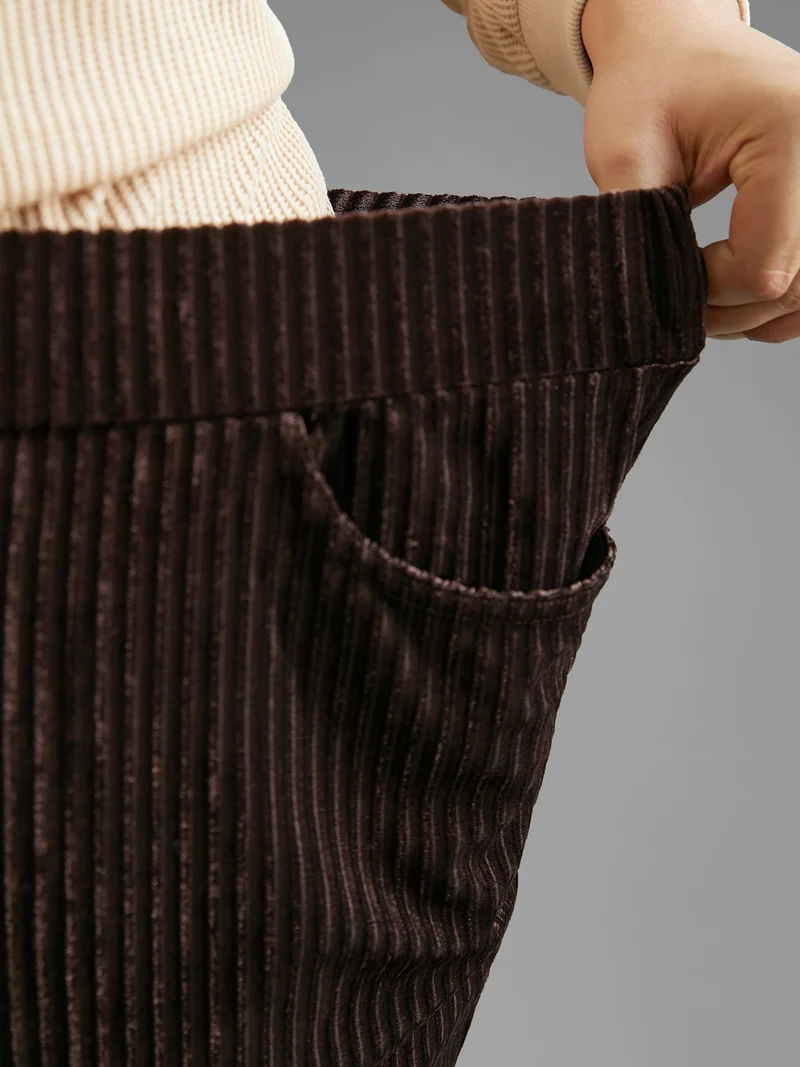 Plain Velvet Stretchy Bootcut Pants