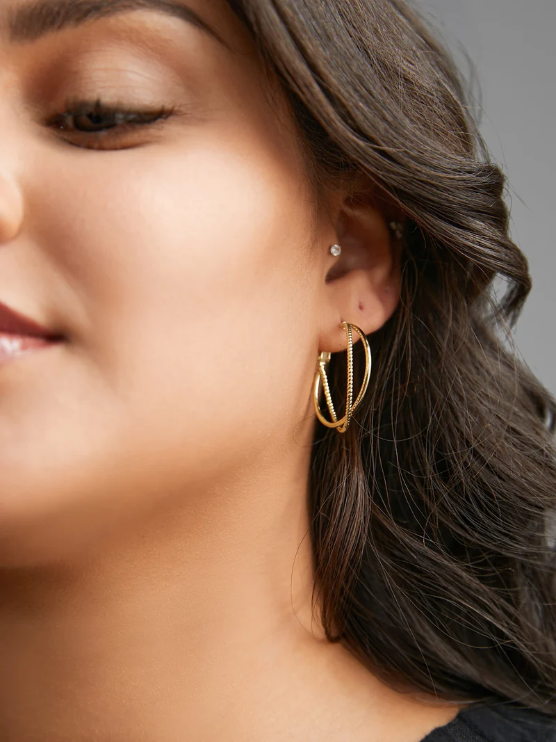 Twist Design Hoop Earrings