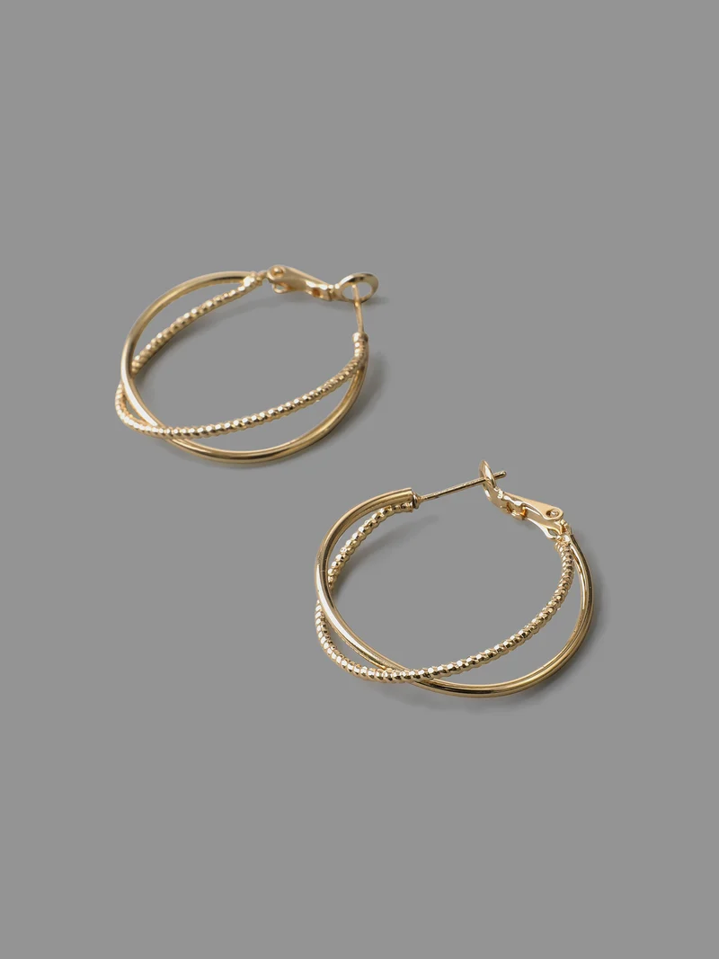 Twist Design Hoop Earrings