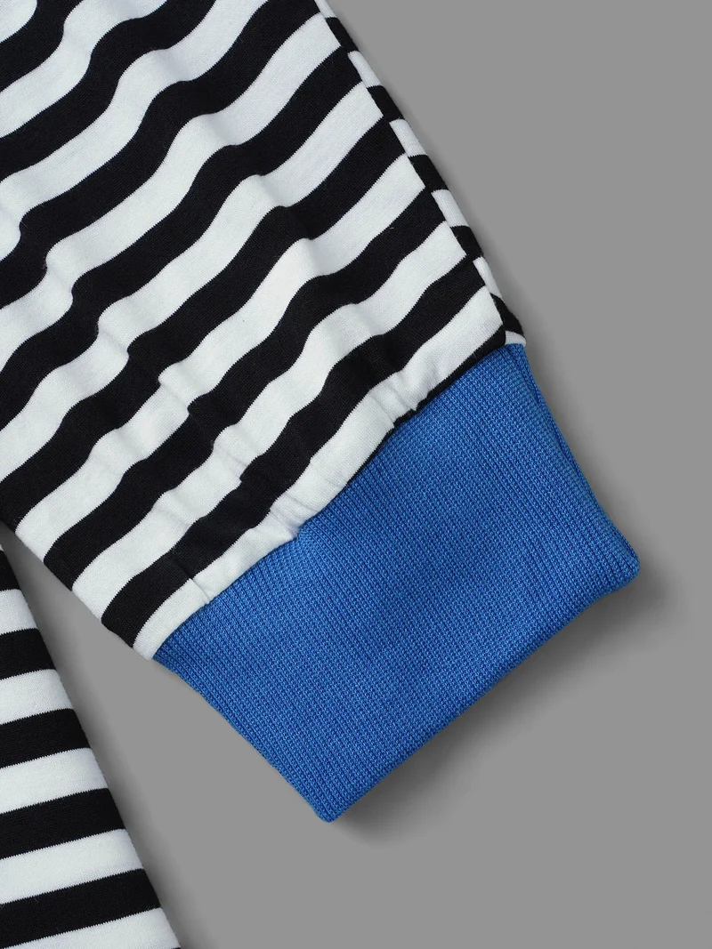 Crew Neck Striped Contrast T-shirt