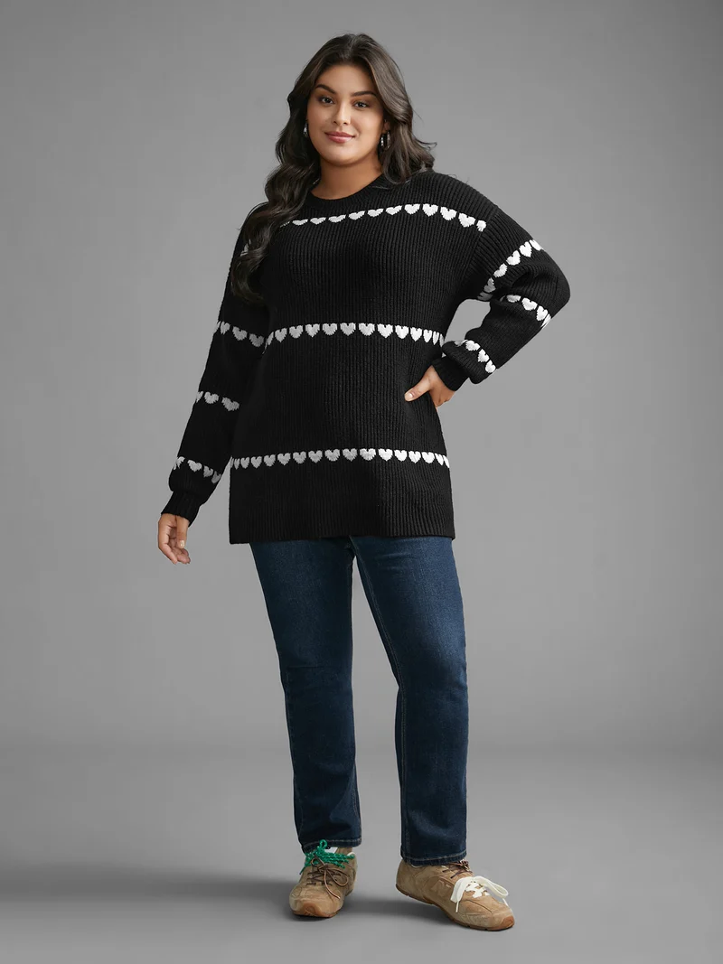 Supersoft Essentials Heart Jacquard Pullover