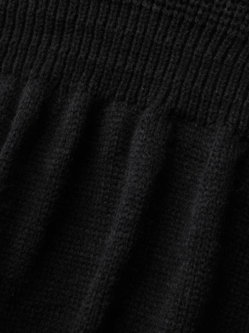 V Neck Lace Panel Lantern Sleeve Pullover