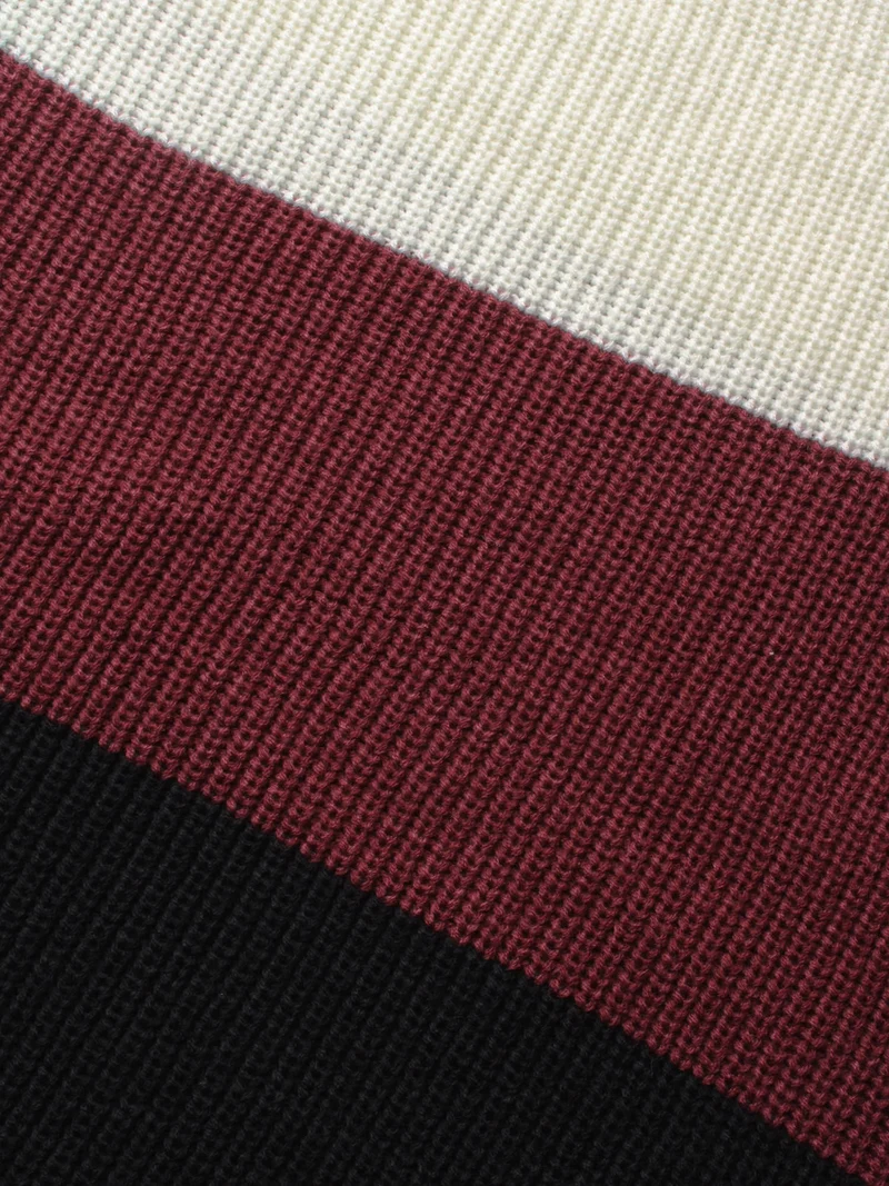 Boat Neck Colorblock Contrast Pullover