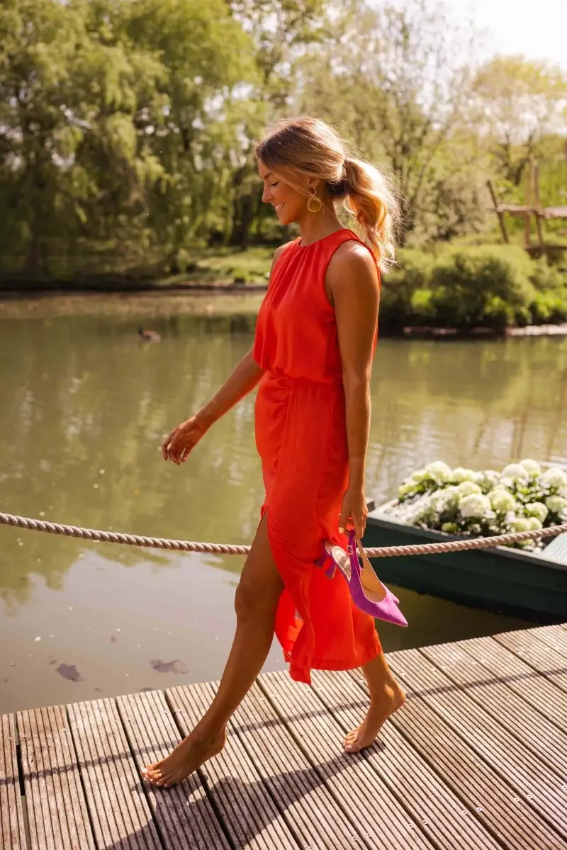 Women's Breathable Cotton Midi Dress | Polished Elegant Summer Style
