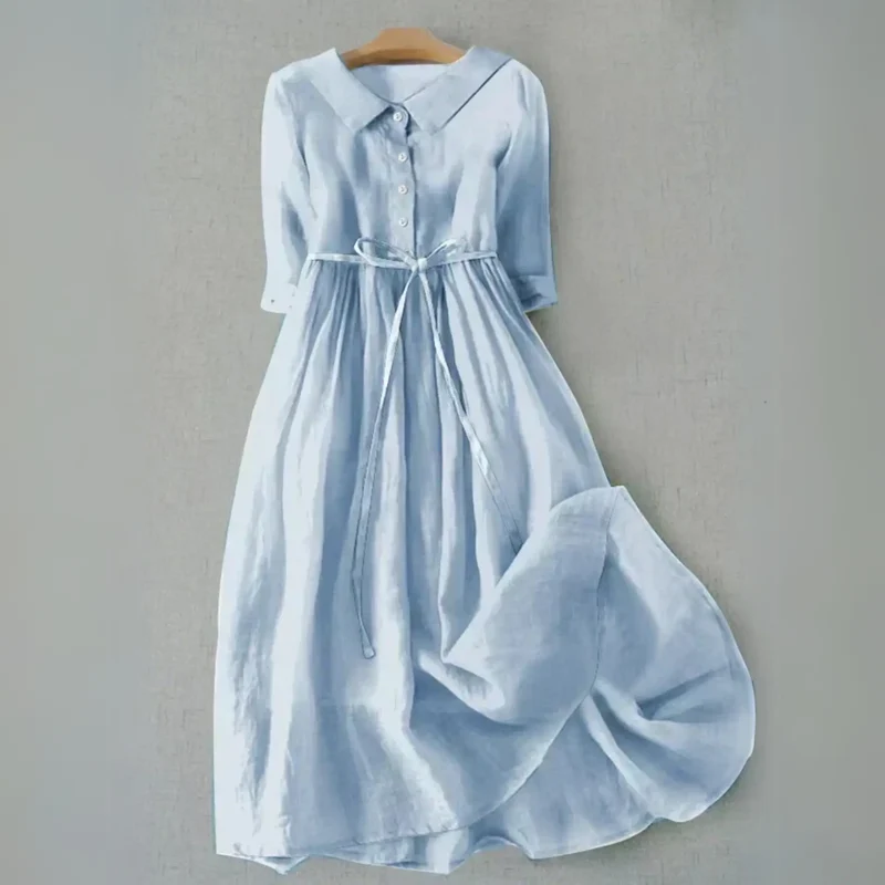 Women's Lightweight Cotton Summer Dress | Relaxed Fit Minimalist Maxi Style