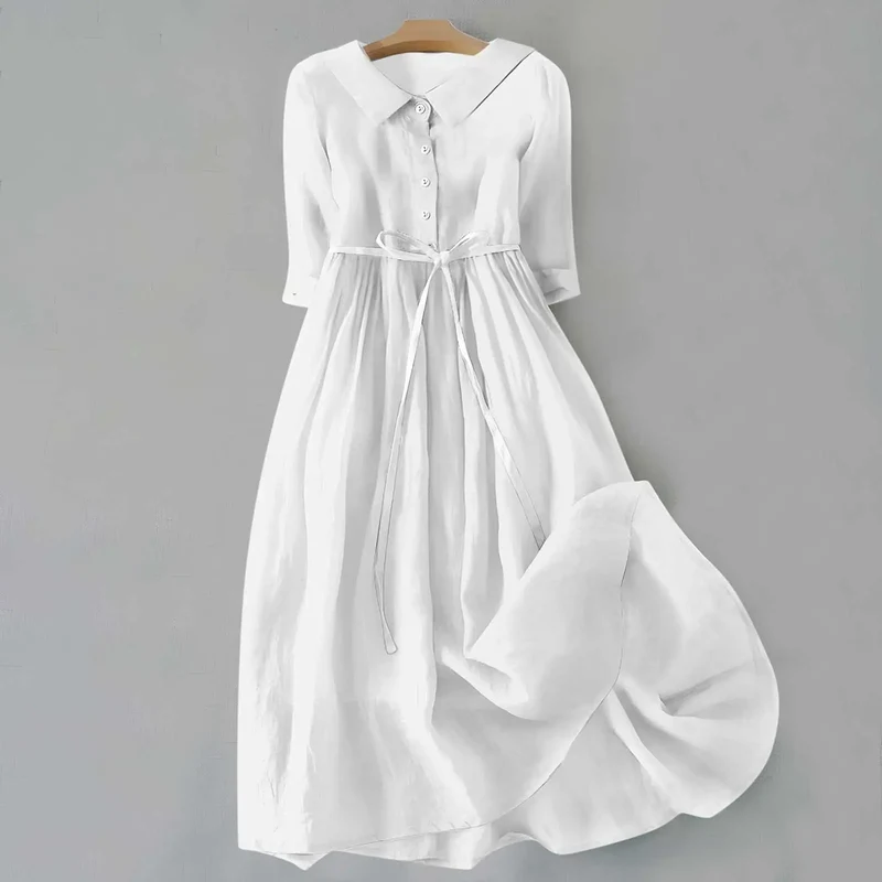 Women's Lightweight Cotton Summer Dress | Relaxed Fit Minimalist Maxi Style