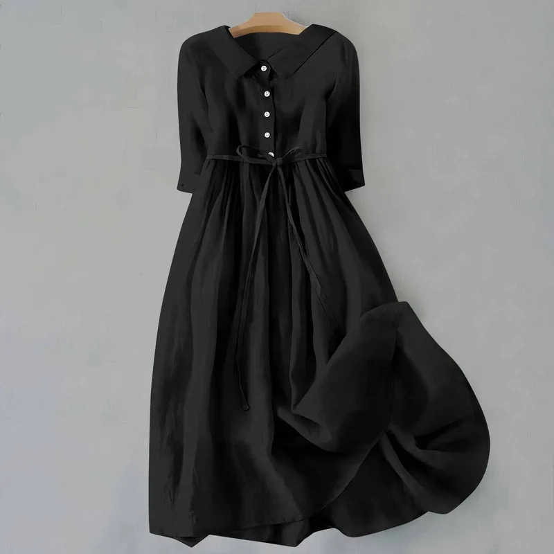 Women's Lightweight Cotton Summer Dress | Relaxed Fit Minimalist Maxi Style