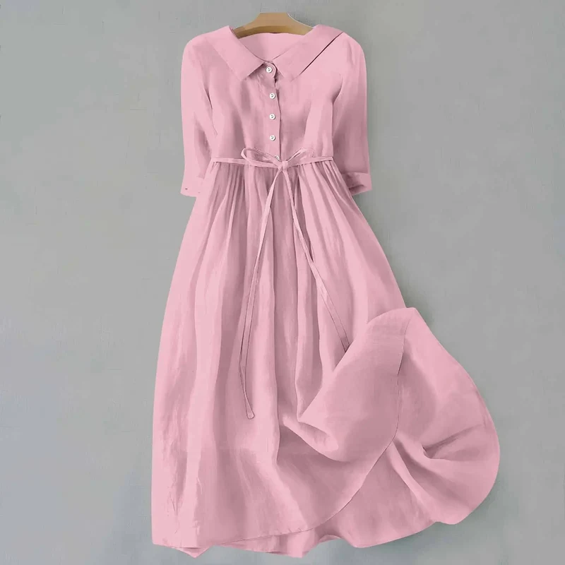 Women's Lightweight Cotton Summer Dress | Relaxed Fit Minimalist Maxi Style