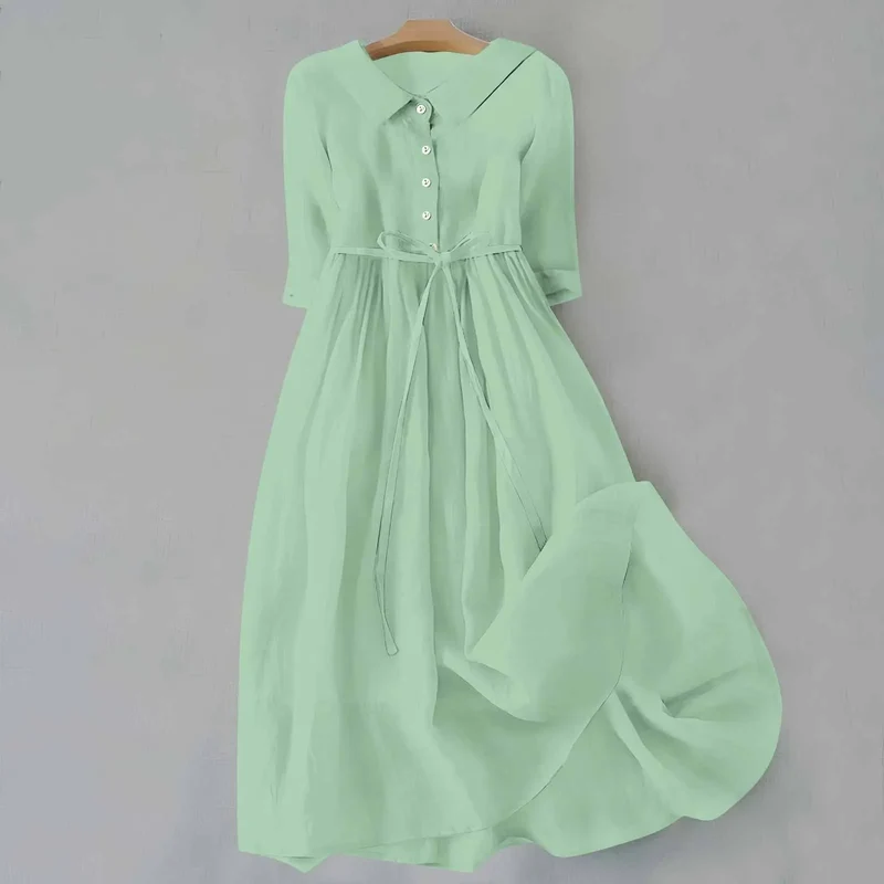 Women's Lightweight Cotton Summer Dress | Relaxed Fit Minimalist Maxi Style