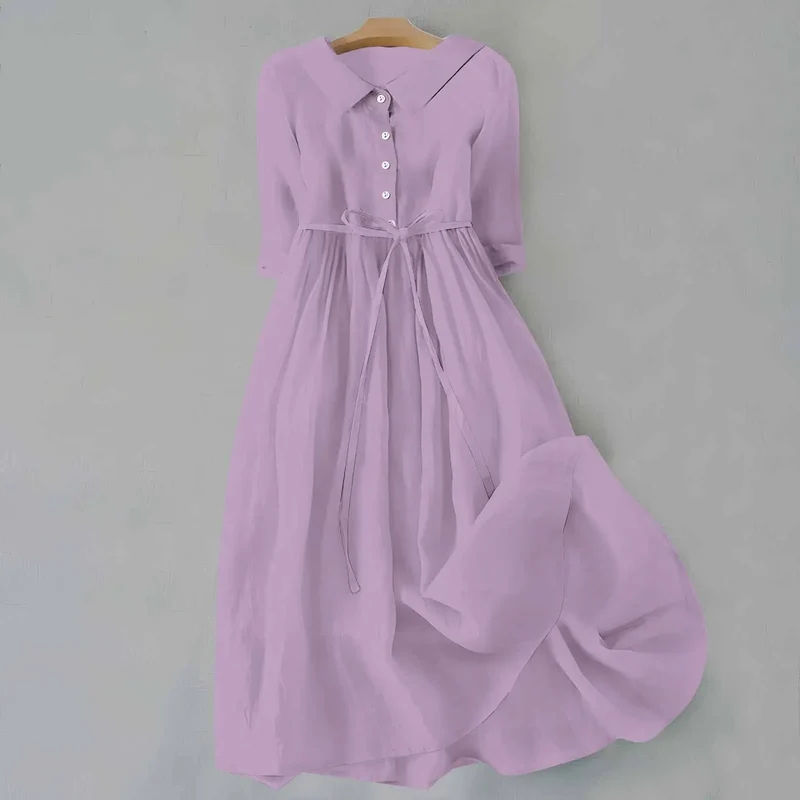 Women's Lightweight Cotton Summer Dress | Relaxed Fit Minimalist Maxi Style