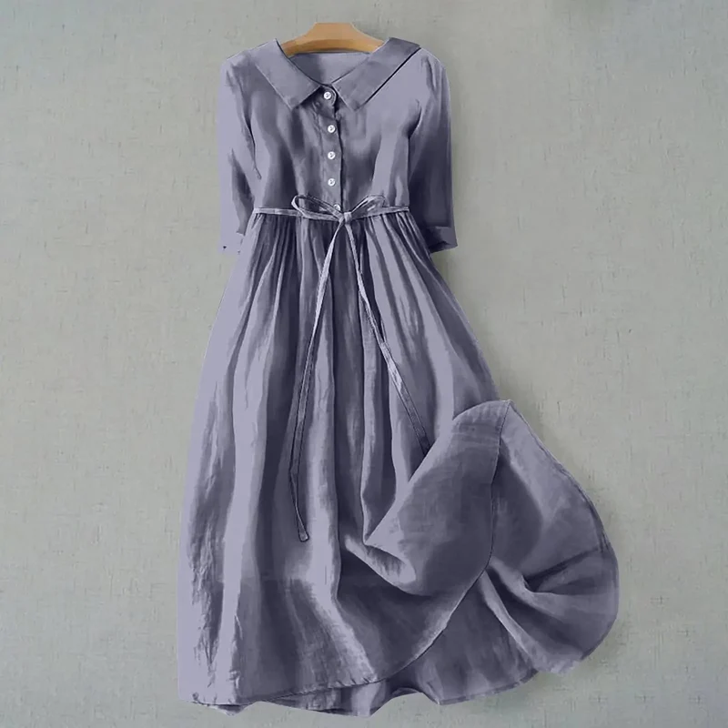 Women's Lightweight Cotton Summer Dress | Relaxed Fit Minimalist Maxi Style