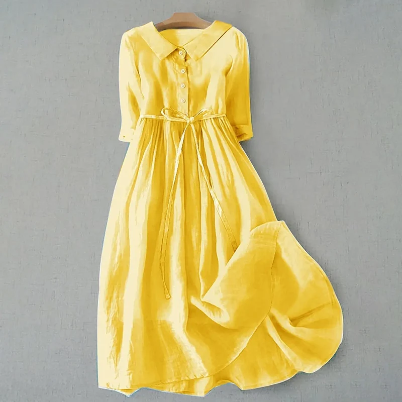 Women's Lightweight Cotton Summer Dress | Relaxed Fit Minimalist Maxi Style
