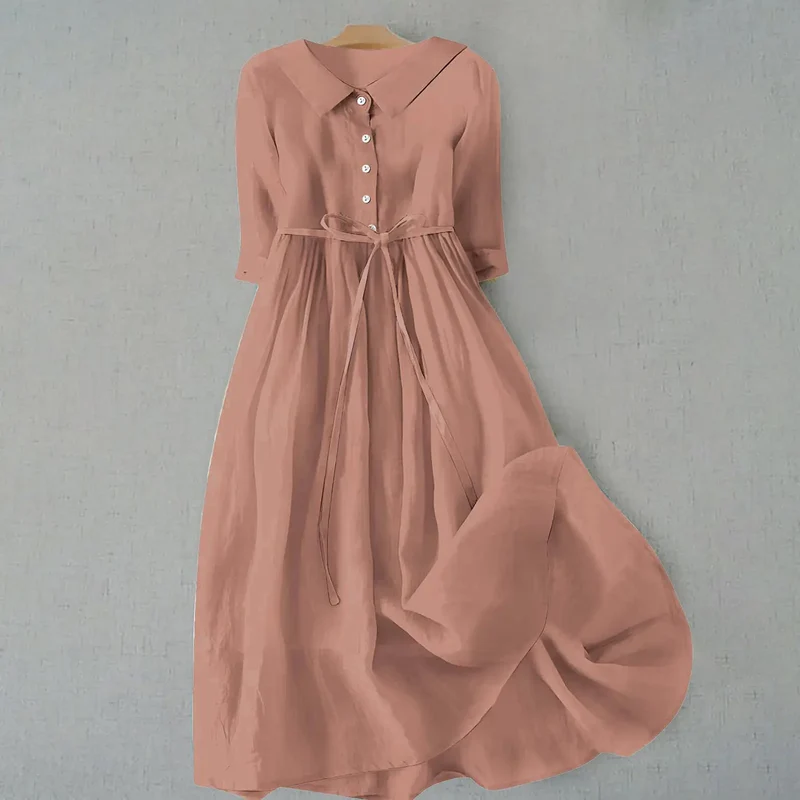 Women's Lightweight Cotton Summer Dress | Relaxed Fit Minimalist Maxi Style