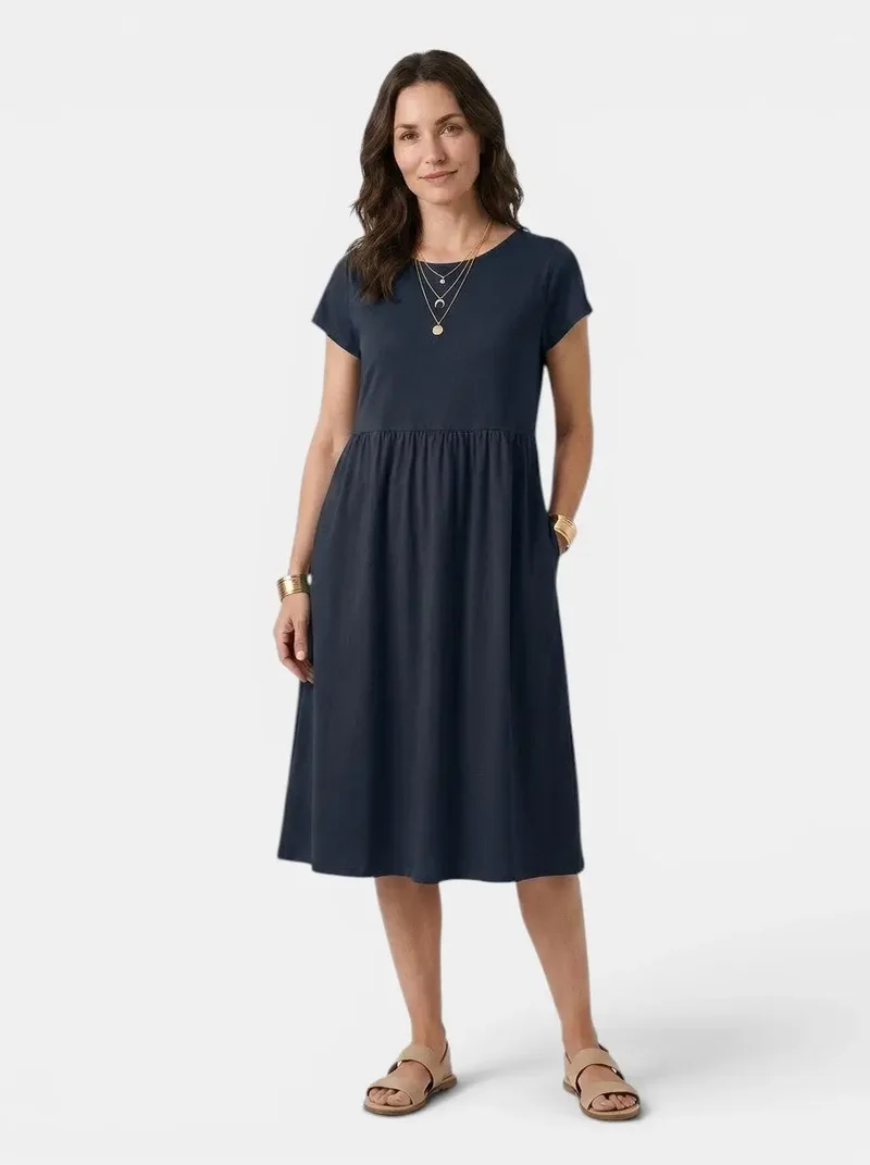 Women's Soft Cotton Summer Dress | Relaxed Fit Casual Everyday Wear
