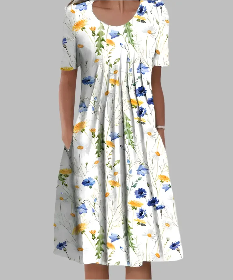 Women's Soft Midi Dress | Elegant Flowy Summer Dress
