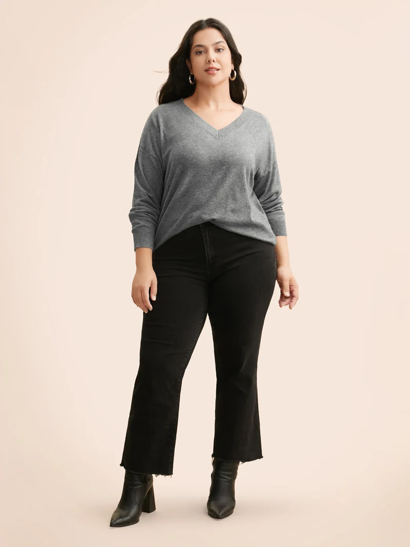 Supersoft Drop Shoulder V-Neck Top