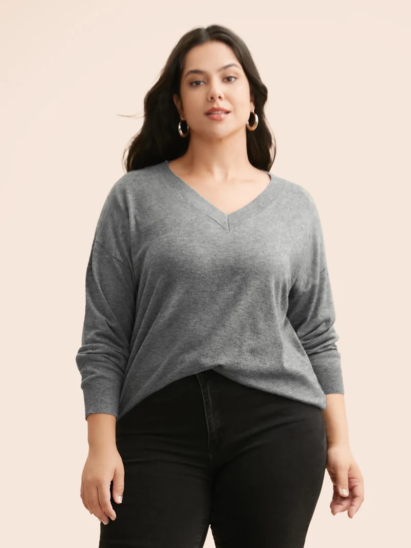 Supersoft Drop Shoulder V-Neck Top