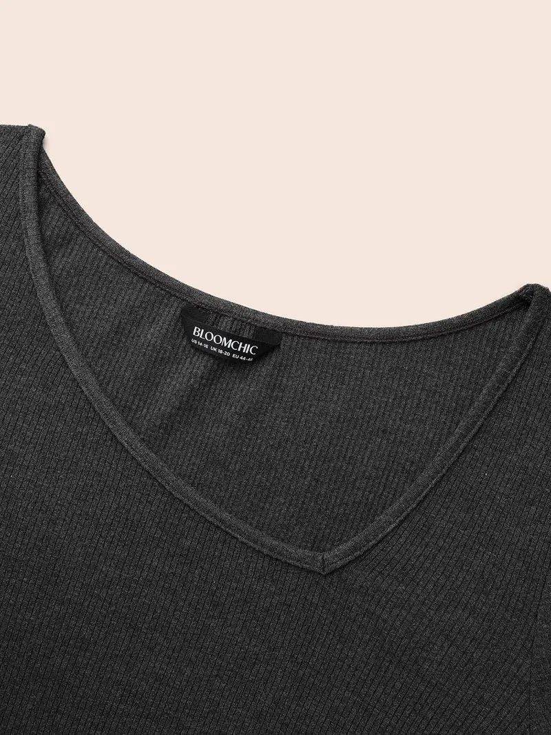 Airy Cozy Asymmetrical Neckline T-shirt