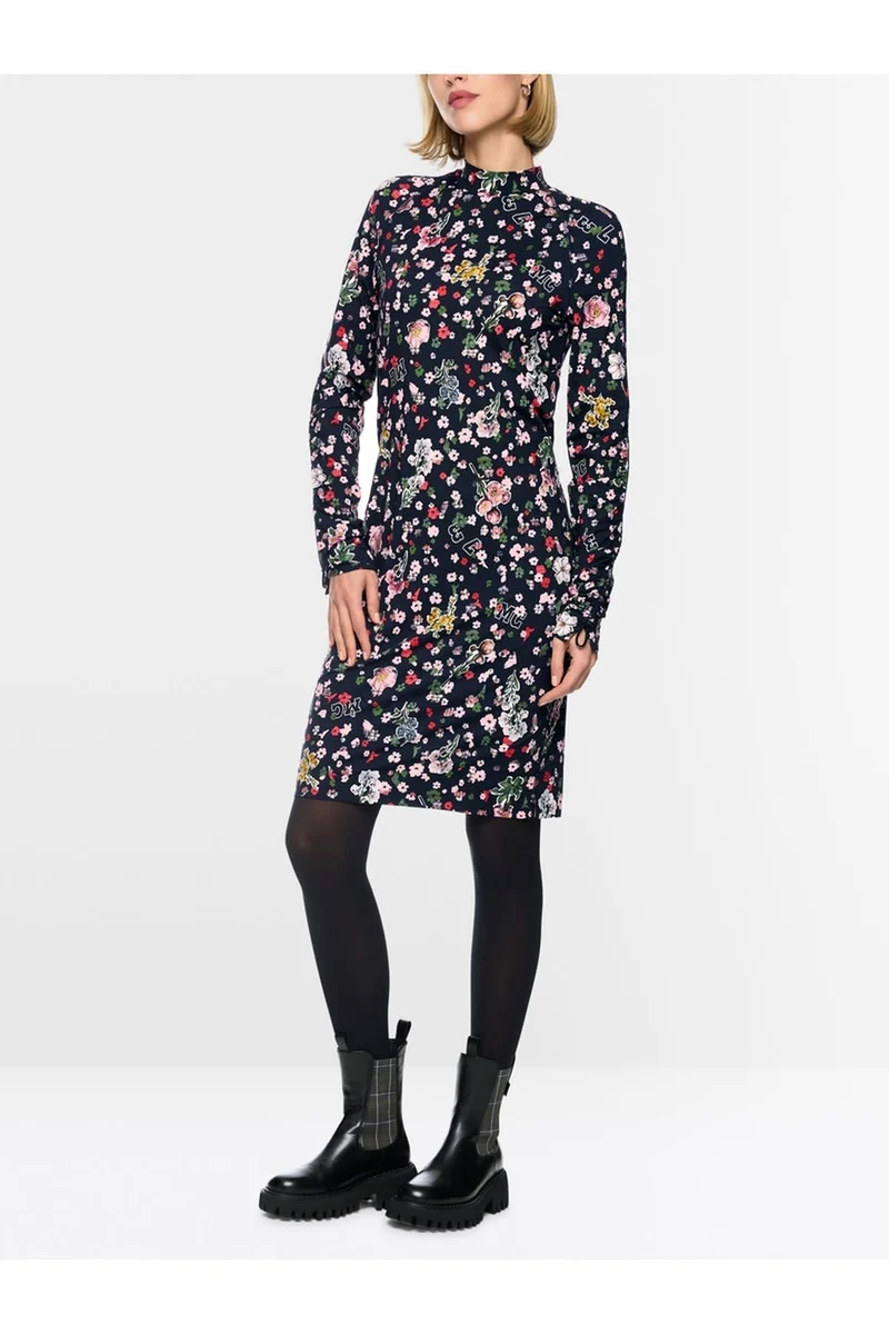 Robe à col roulé imprimé fleuri