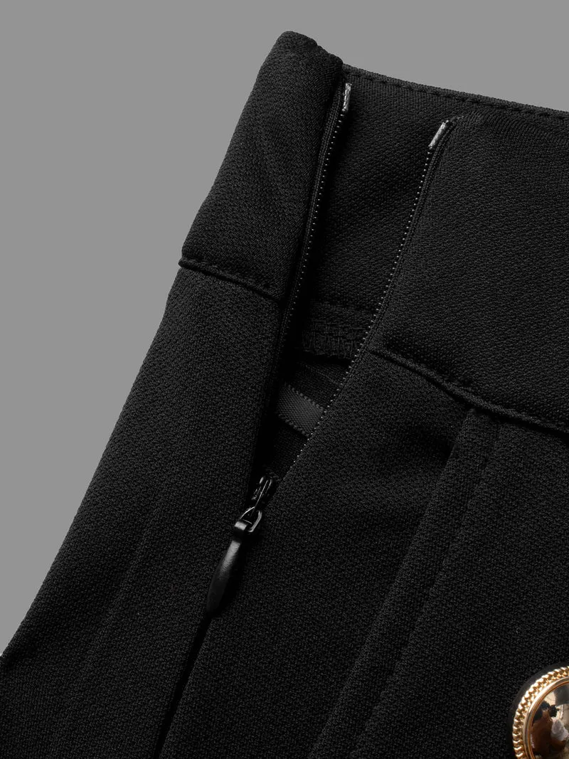 Stretchy Woven Button Detail Bootcut Pants