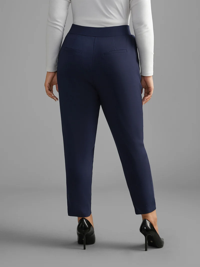 Mid Rise Elastic Waist Skinny Pants