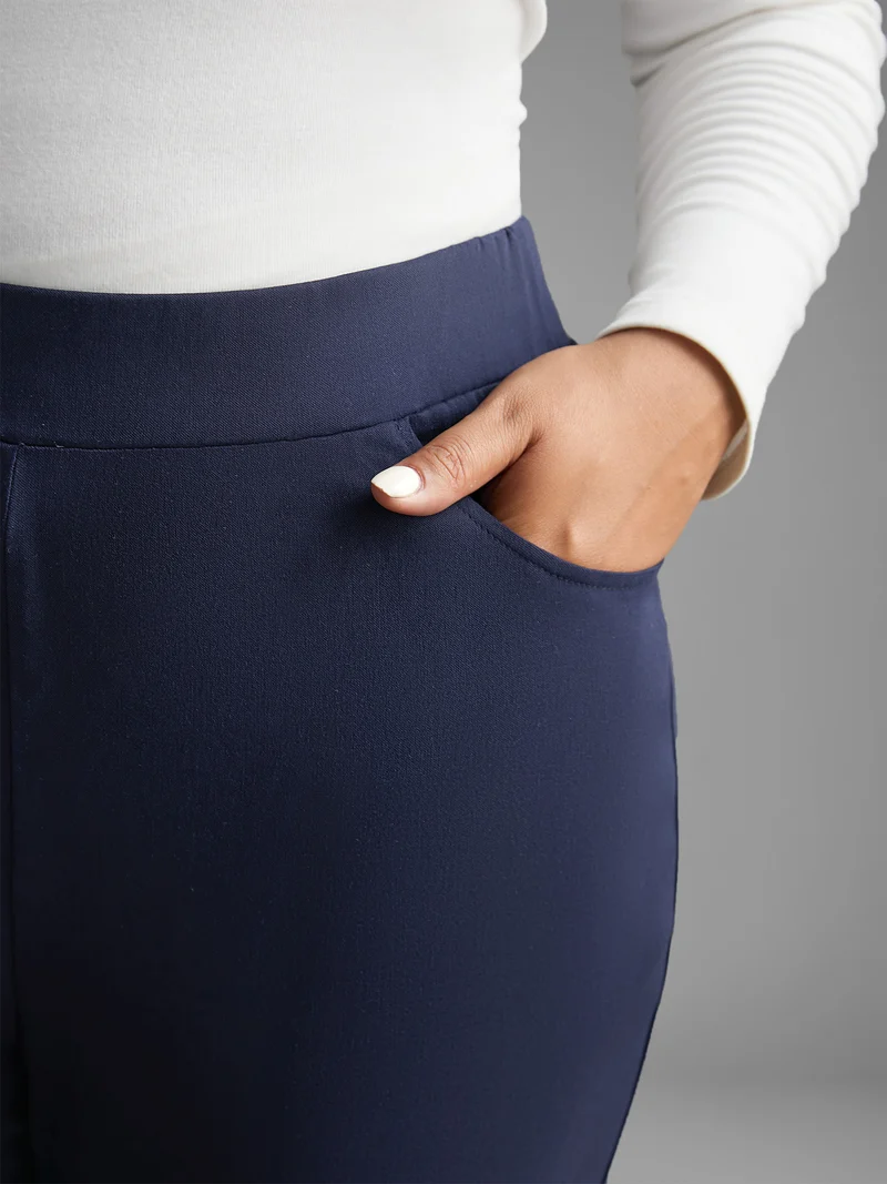 Mid Rise Elastic Waist Skinny Pants
