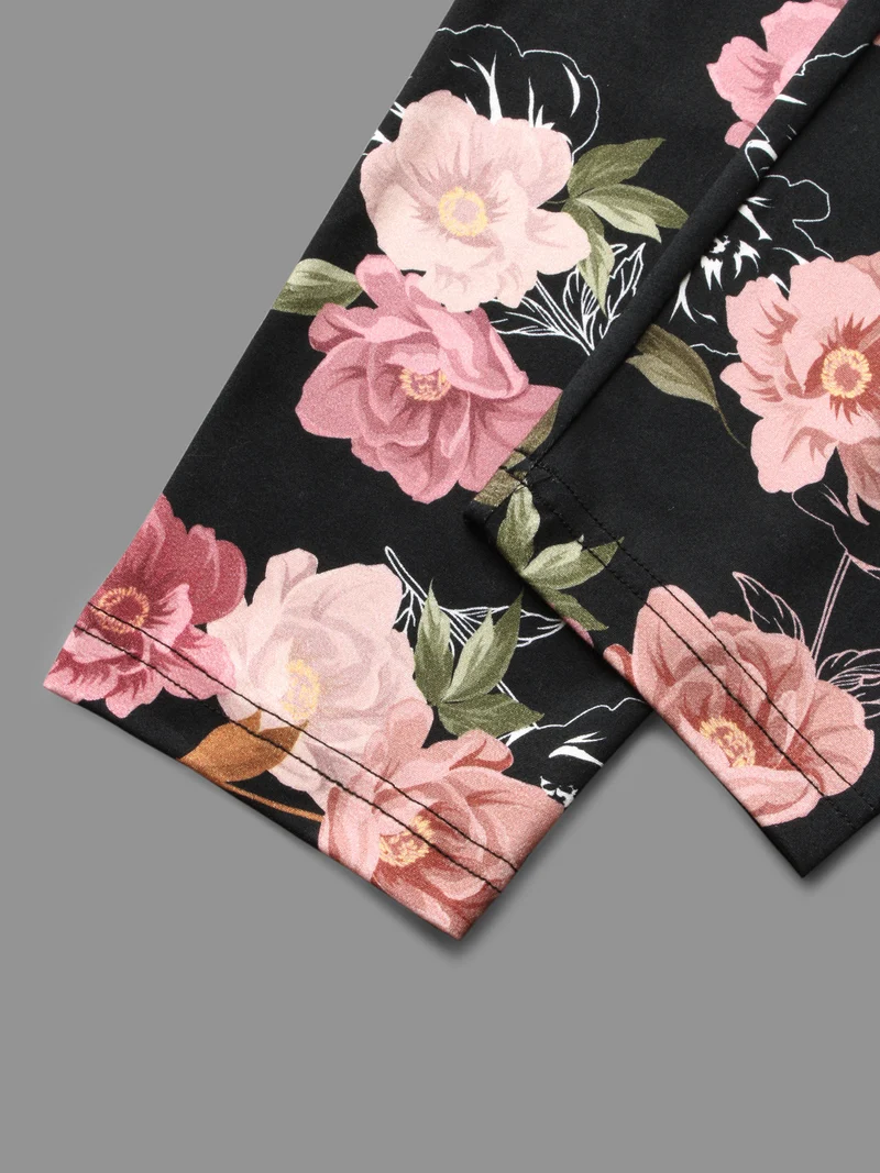 Floral Mid Rise Skinny Leggings