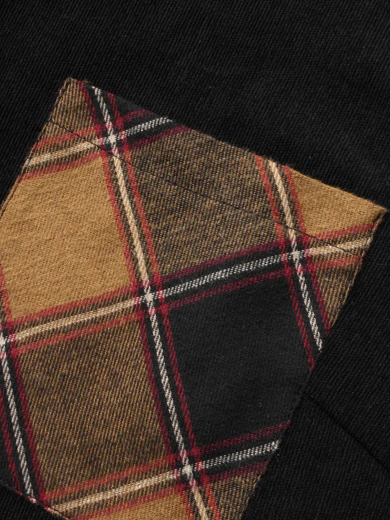 Plaid Patchwork Patched Pocket Jacket