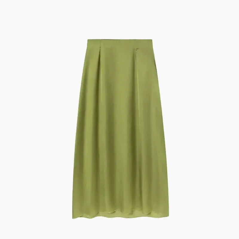 Women's Satin Maxi Skirt | High-Waisted Elegant Floor-Length Dress