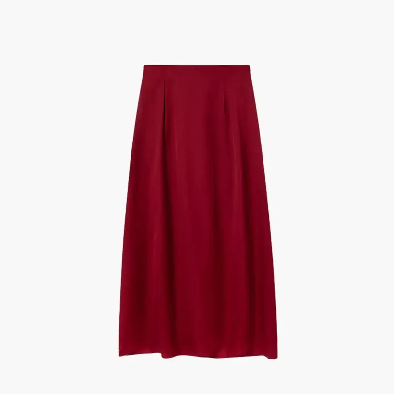 Women's Satin Maxi Skirt | High-Waisted Elegant Floor-Length Dress