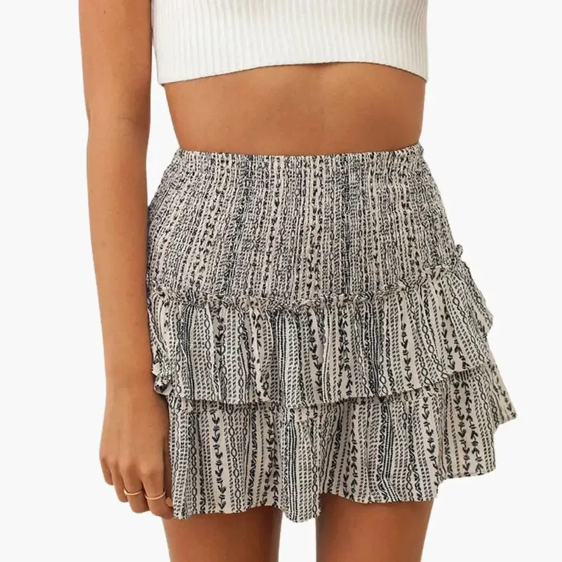 Women's Plain Woven Midi Skirt | Comfortable Elastic Waist Black Dress
