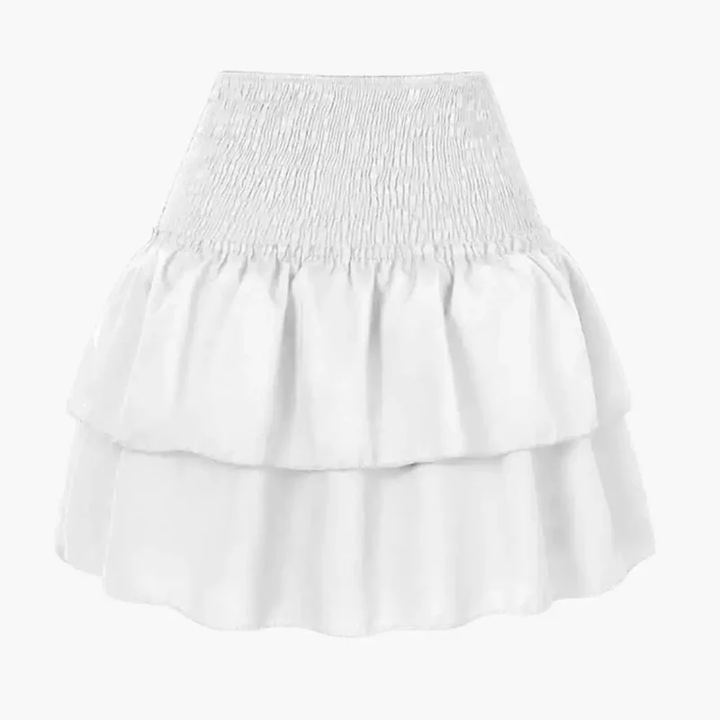 Women's Plain Woven Midi Skirt | Comfortable Elastic Waist Black Dress